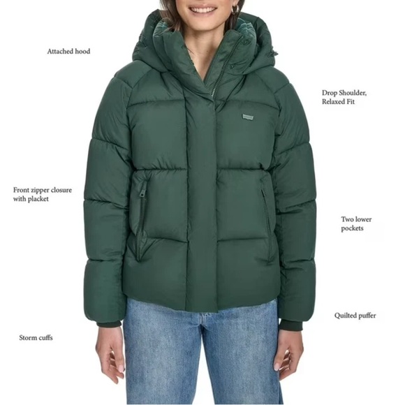 NWT Levi’s Women's Hunter Green Puffer Jacket- S & XL - Picture 2 of 13